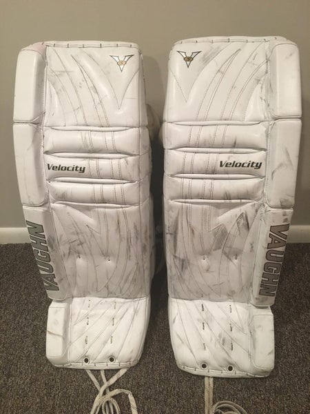 Vaughn Velocity V5 7800 Goalie Leg Pads Senior 34 + 1" White