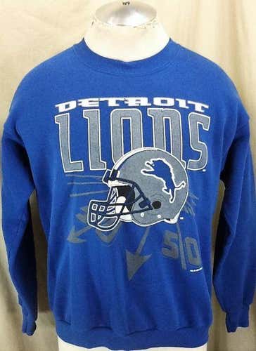 VINTAGE 1994 DETROIT LIONS "50 YARD LINE" (LARGE) RETRO NFL FOOTBALL GRAPHIC CREW NECK SWEATSHIRT