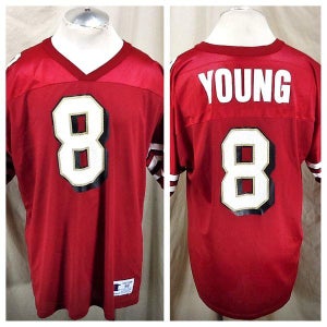 VINTAGE CHAMPION SAN FRANCISCO 49ERS STEVE YOUNG #8 (44/LARGE) NFL GRAPHIC JERSEY