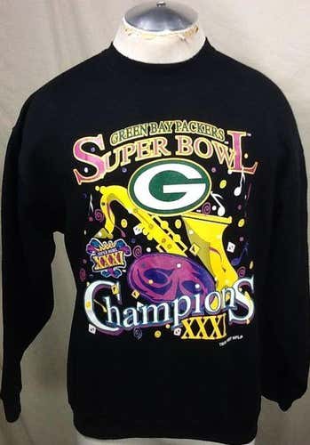 VINTAGE 1997 GREEN BAY PACKERS (LARGE) SUPER BOWL CHAMPIONS CREW NECK GRAPHIC SWEATSHIRT