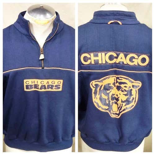 VINTAGE NIKE CHICAGO BEARS 1/3 ZIP UP (MEDIUM) PULLOVER GRAPHIC NFL FOOTBALL SWEATSHIRT