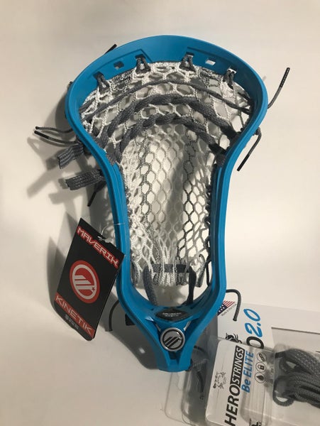 Maverik Kinetic - Hyperlight Blue - Hero 2.0 Grey Striker And Grey Hero Strings - High Pocket