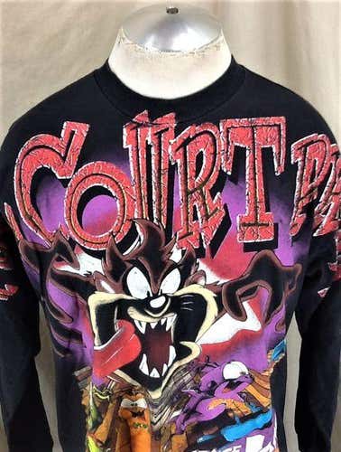 VINTAGE 1996 SPACE JAM "FULL COURT PRESS" TAZ DEVIL (LARGE) WARNER BROTHERS LONG SLEEVE T-SHIRT