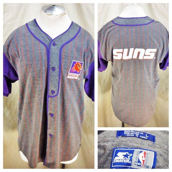 VINTAGE STARTER PHOENIX SUNS (LARGE) BUTTON UP NBA BASKETBALL ALTERNATIVE STYLE JERSEY