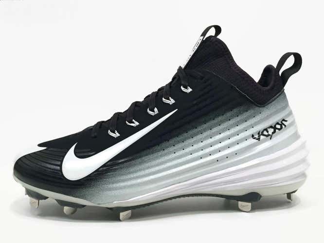 NEW Nike Lunar Vapor Trout Metal Men's Baseball Cleats sz 13 Black White 654853-010