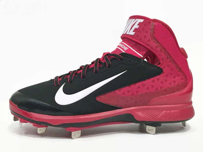NEW Nike Air Huarache Pro Mid Metal Baseball Cleats sz 13 Black Red White 599235-016