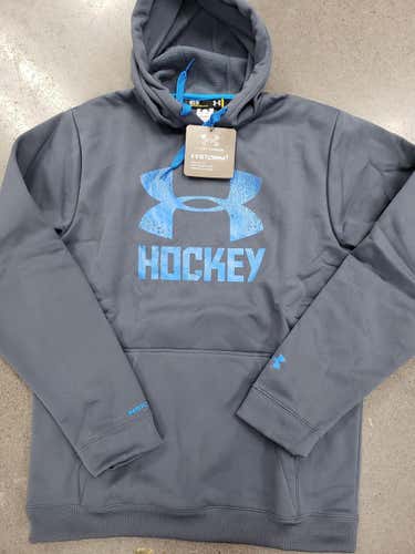 New Under Armour UA Storm Hockey Wordmark Men’s Hockey Hoodie - Blue/Gray