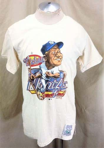 VINTAGE 90 MICKEY MANTLE YANKEES LENGED (LARGE) "THE COMMERCE COMET" GRAPHIC T-SHIRT