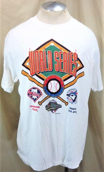 NEW! DEADSTOCK 1993 WORLD SERIES (XL) PHILLIES VS BLUE JAYS MLB GRAPHIC SHIRT
