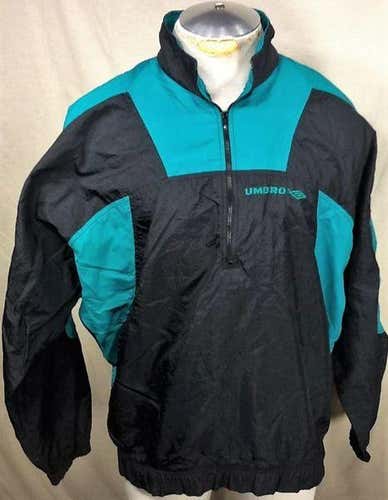 VINTAGE UMBRO SOCCER PULLOVER (MEDIUM) 1/2 ZIP UP LONG SLEEVE WINDBREAKER JACKET