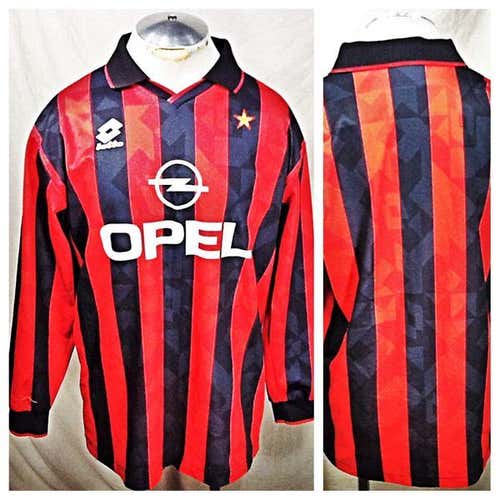 LOTTO MILAN FUTBOL CLUB XL LONG SLEEVE POLO STYLE JERSEY
