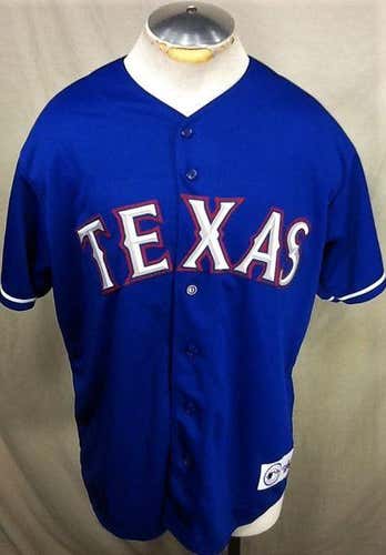 MAJESTIC TEXAS RANGERS (LARGE) MLB BASEBALL BUTTON UP JERSEY