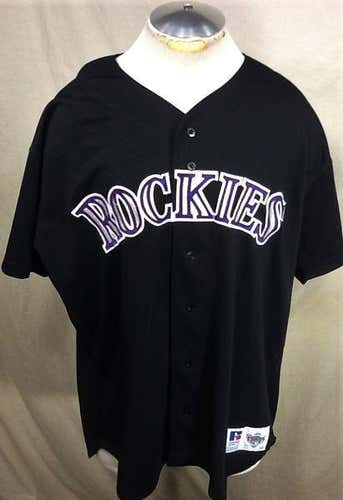 RUSSELL ATHLETIC COLORADO ROCKIES (2XL) MLB BASEBALL DIAMOND COLLECTION BUTTON UP JERSEY