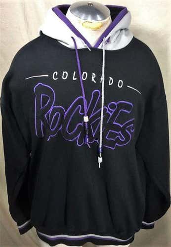 STARTER COLORADO ROCKIES (LARGE) DOUBLE HOODED PULLOVER MLB BASEBALL SWEATSHIRT