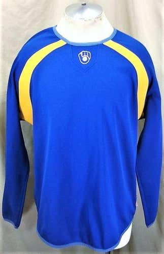 MAJESTIC COOPERSTOWN COLLECTION MILWAUKEE BREWERS (XL) PULLOVER GRAPHIC BATTING PRACTICE SWEATSHIRT
