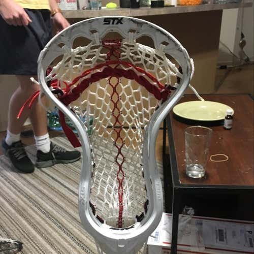 Used White Stx Duel With Throne String Mesh On Maverick Shaft