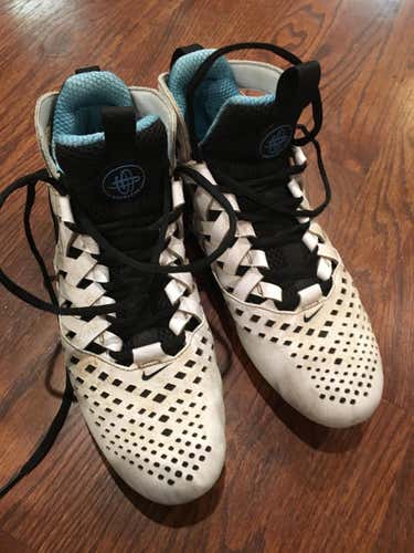 Nike Huarache White/Blue/Black Low Cleats