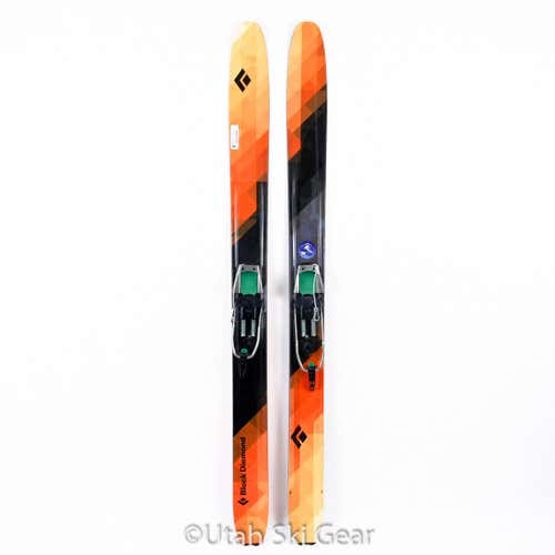 188 Black Diamond Megawatt 2013 2014 Powder Telemark Skis 22 Design Binding USED