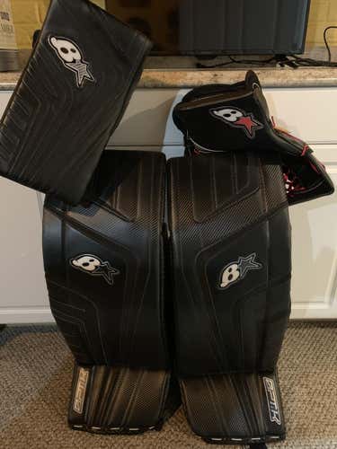 Brian's Optik Set Black 33+1 pads, (Full Set) Regular Senior Pro retun catch glove.