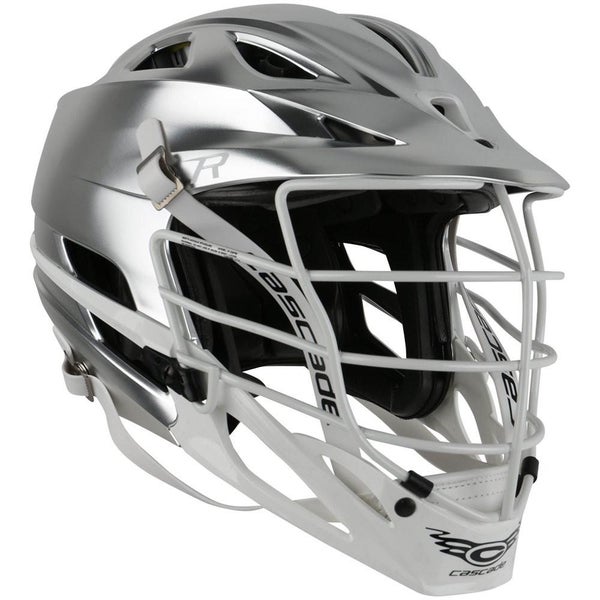 Cascade R Lacrosse Helmet - CUSTOM Platinum with White Pearl Cage RHINO LACROSSE