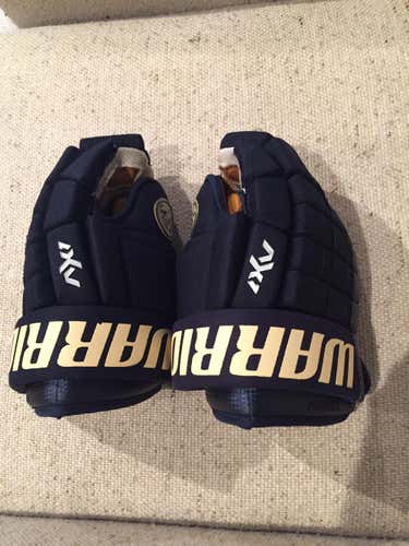 Custom CBJ 3rd HOSSA Warrior Dynasty AX1 Gloves 14" navy/cream pinky stripe