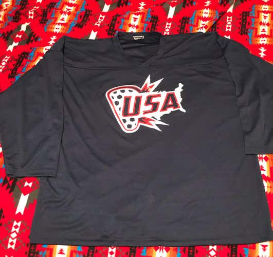 Navy USA Themed Box Lacrosse Practice Jersey