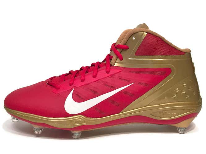 New Nike Alpha Talon Elite D Men's Football Cleats sz 13 Red Gold NFL San Francisco 49ers 544327-628