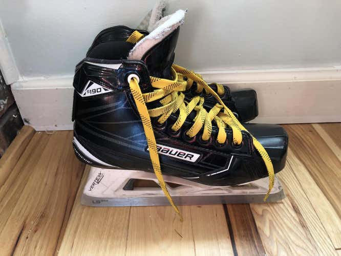 Bauer s190 Goalie Skates Size 5.5 with upgraded steel