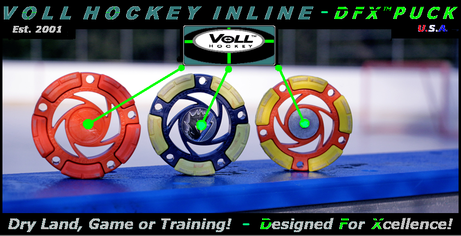 (3-Pack) BRAND NEW - Non Logo  VOLL HOCKEY USA Inline/ Roller/ Dryland/ Game & Training Hockey Pucks