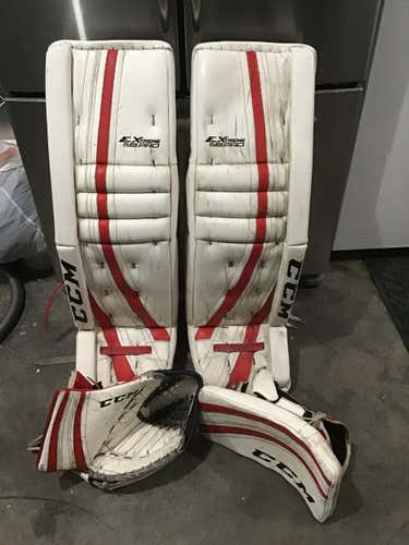 CCM Extreme Flex Pro Goalie Equipment (Full Set) Regular Senior 35+2 Leg Pads, Glove , Blocker