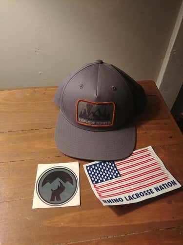 New Powell Lacrosse hat with Rhino stickers