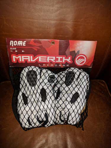 **New ORIGINAL Maverik Rome Lacrosse Gloves - 13" WHITE