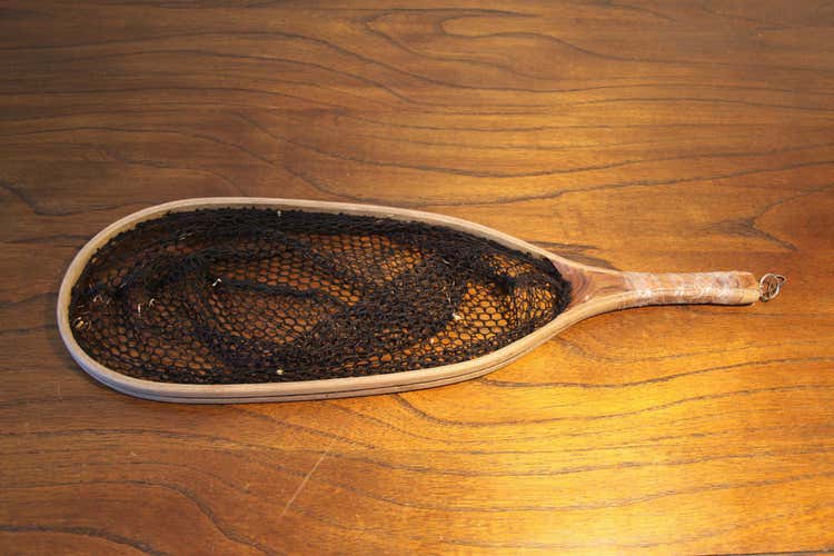 Wooden Fly Fishing Catch and Release Net Taped Handle