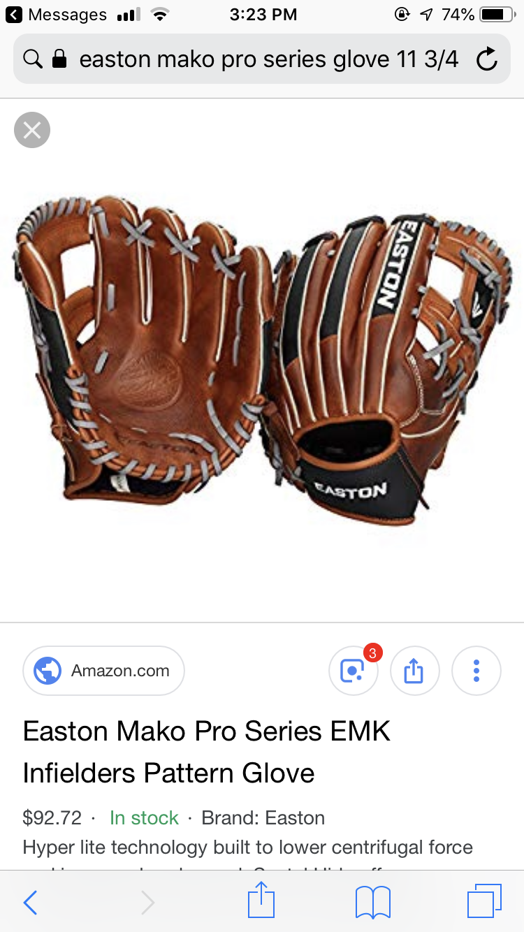 Easton Mako Legacy Series Outfield Pattern Gloves