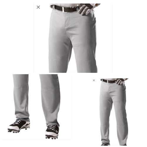 Men's Baseball Under Armour Pant Large Gray Grey Pro Style Open Bottom