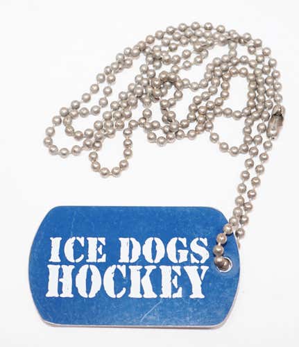 NECKLACE 16" CHAIN W/ ID TAG - LONG BEACH ICE DOGS MINOR LEAGUE HOCKEY USED