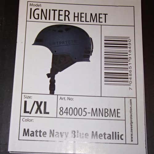 new SWEET PROTECTION ski helmet IGNITER matte NAVY BLUE metallic large/XL snowboard