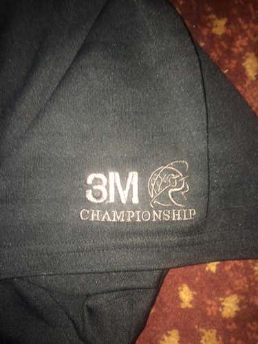"3M Championship" Golf Shirt - Black/Striped - Adult Large