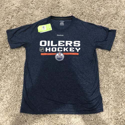 Brand New Edmonton Oilers NHL Reebok Speedwick Play Dry T Shirt Large