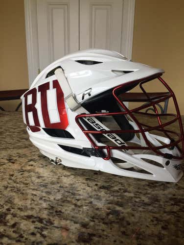 Boston U White R Helmet