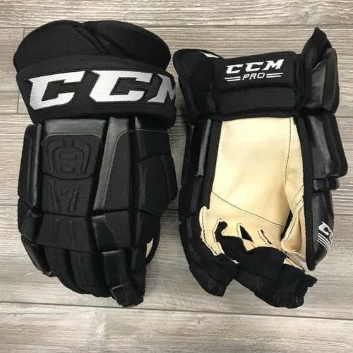 NEW! CCM CL MILWAUKEE ADMIRALS PRO STOCK RETURN HOCKEY GLOVES 15" BEIGE PALMS
