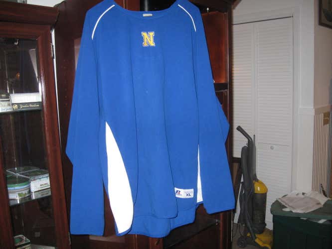 NAVY MIDSHIPMEN RUSSELL ATHLETIC FLEECE SHIRT(XL)EMBRIODED!
