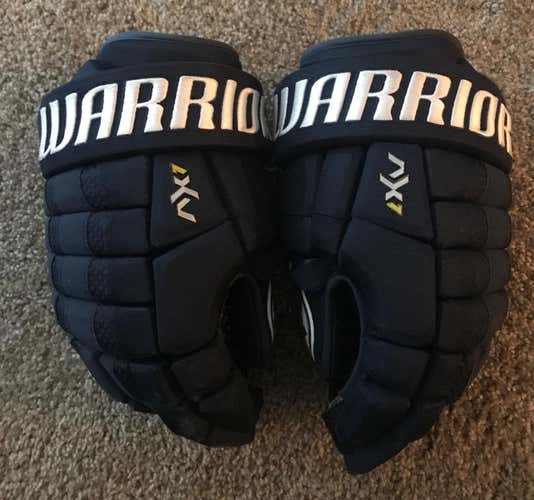 Warrior Hockey Gloves NavyBlue 14 inch Used Pro stock AX1