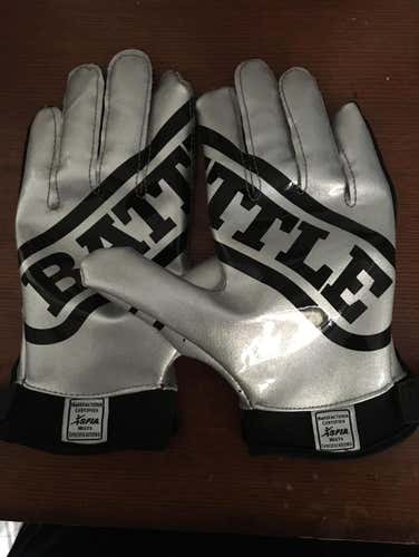 Silver And Black Battle Gloves