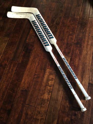 Pair of Pro Stock Warrior Swagger Pro ST Goalie Sticks Dell 26.5"