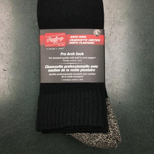 (6 pairs) New Rawlings Black Pro Arch Baseball Socks