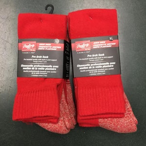 (6 pairs) New Rawlings Red Pro Arch Baseball Socks