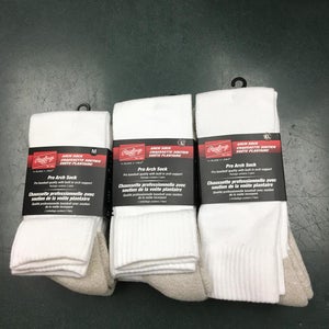 (4 pairs) New Rawlings Black Pro Arch Baseball Socs