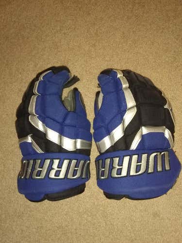 BLACK with ROYAL BLUE and SILVER Warrior Covert DT2 Gloves Senior