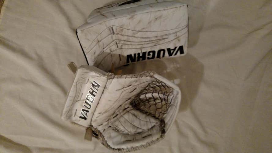 Used Vaughn V7 XF Pro Carbon glove and blocker